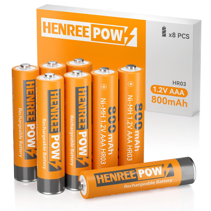 Henreepow AAA 800MAH 1.2V Высокая емкость NI-MH Аккумуляторная батарея