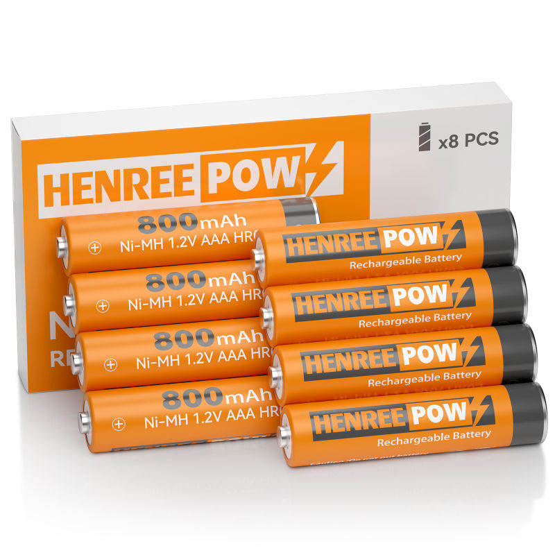 Henreepow AAA 800MAH 1.2V Высокая емкость NI-MH Аккумуляторная батарея